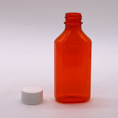 100 cc PET Amber/Orange Ahorn Husten Sirup orale Flüssigkeit Flasche mit CRC Kappe und Wärmesiegel
