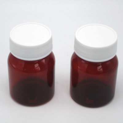 Reisepillenverpackung 50 ml leere tragbare Plastikflaschen mit weißer Schraubkappe