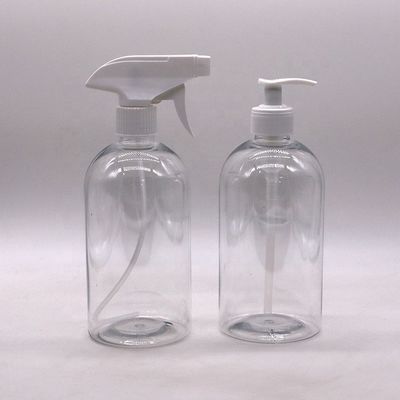 600mL 20oz PET Sprayflasche Boston Runde Kunststoff angepasste Farbpumpe Trigger Spray Handdesinfektionsflasche
