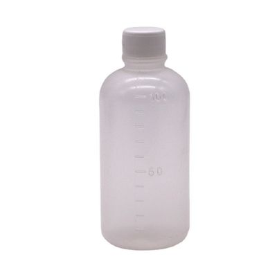Medizin 100 ml PET Flüssigkeitsleere Plastikflasche mit Maßstab und anpassbarer Farbe