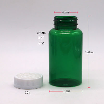 Kindersichere Deckel PET-Pillenbehälter für Apotheken und Medizinorganisationen 250 ml