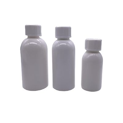 Siebdruck 100 ml/200 ml250 ml HDPE weiße leere Medizinflasche mit Kindersicherheitskappe