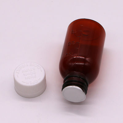 30 ml PET Amber Plastik Sirup Flüssigflasche mit manipulationssicheren Schraubkappe Körpermaterial PET
