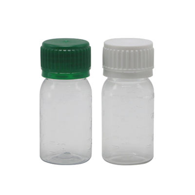 30 ml weiße PET-Flasche mit Oralflüssigkeit mit Sicherheitskappe und Bildschirmdruck