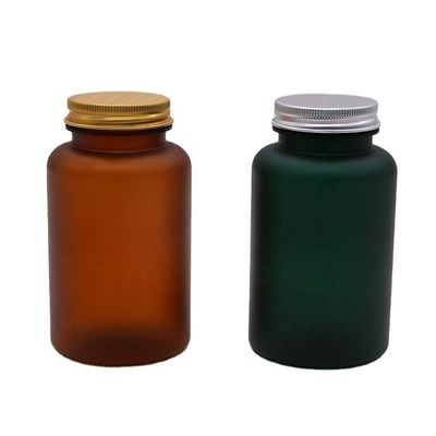 250 ml anpassbare PET-Medizintechnische Plastikflasche für Pillenkapseln in matter/frostiger Farbe