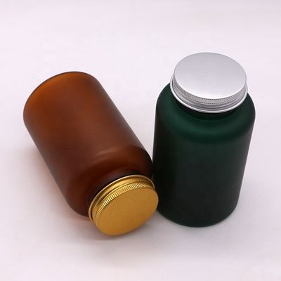 250 ml anpassbare PET-Medizintechnische Plastikflasche für Pillenkapseln in matter/frostiger Farbe