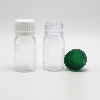 30 ml weiße PET-Flasche mit Oralflüssigkeit mit Sicherheitskappe und Bildschirmdruck