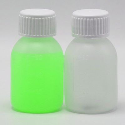 PE-Sirupflasche 60 ml/2 oz in weiß/blau opaque Farbe für individuelle Farboptionen