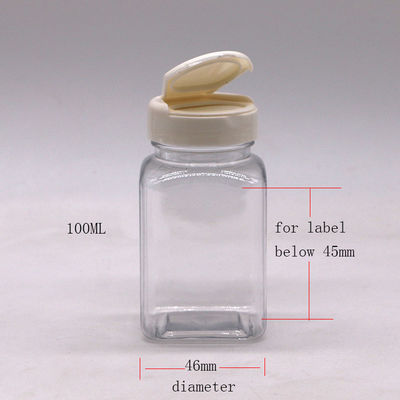 Medikamentenflasche 100 ml PET-Flasche aus Quadratplastik mit individueller Farbe und verschiedenen Deckeln