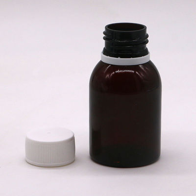 80 ml PET-Ahorn-Husten-Sirup-Flasche mit Oralflüssigkeit mit Bildschirmdruck und Sicherheitskappe