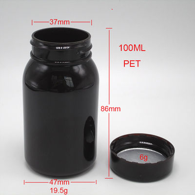 Industrielle Medizin 100cc PET-Pillenflaschen für Lebensmittel-Vitaminpräparate