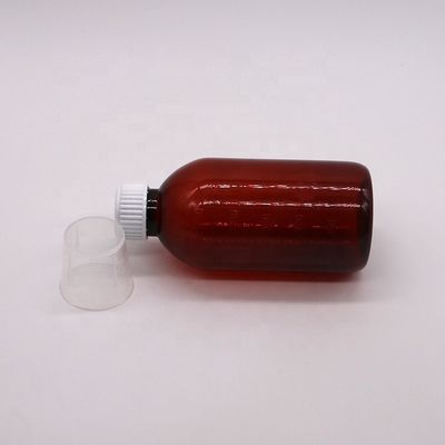 250 ml Amber PET Flüssigmedikamentenflasche mit Schraubverschluss und Apotheken Medizinbehälter