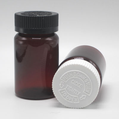100 ml PET-Amber-Plastik-Medikamentflasche für Pillen/Vitamine/Kapselkragen