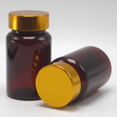 100 ml PET-Amber-Plastikpille/Vitaminflasche/Kapselflasche mit Kindersicherheitsdeckel und Schraubkappe