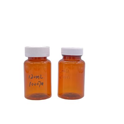 Bernsteinfarbe 120 ml PET-Flasche mit weißer Schraubkappe/ kinderschutzfähiger Kappe 2780 Stück