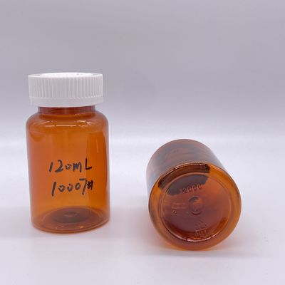 Bernsteinfarbe 120 ml PET-Flasche mit weißer Schraubkappe/ kinderschutzfähiger Kappe 2780 Stück