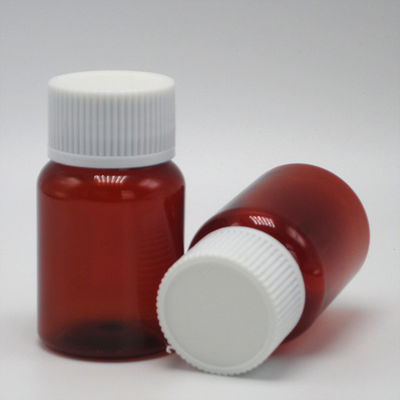 40 ml/1.3 oz Amber PET Pille Kapsel Fischöl Flasche mit Silber Aluminium Schraubkappe