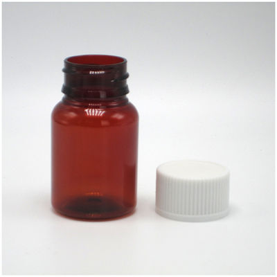 40 ml/1.3 oz Amber PET Pille Kapsel Fischöl Flasche mit Silber Aluminium Schraubkappe