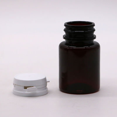 Benutzerdefinierte Farbe 50 ml Amber PET Pille Kapsel Fischölflasche mit abreißbarer Kappe/ Schraubkappe