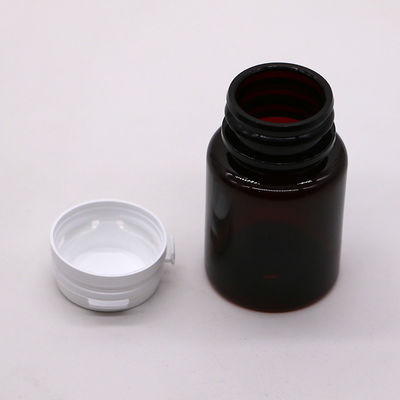 Benutzerdefinierte Farbe 50 ml Amber PET Pille Kapsel Fischölflasche mit abreißbarer Kappe/ Schraubkappe