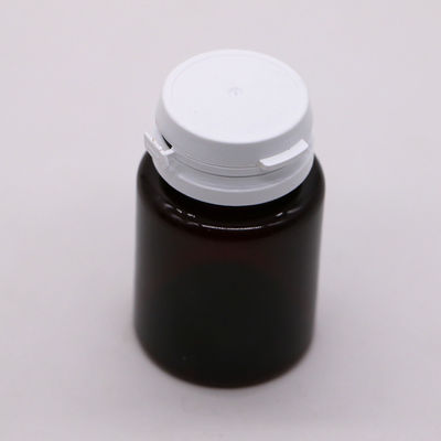 Benutzerdefinierte Farbe 50 ml Amber PET Pille Kapsel Fischölflasche mit abreißbarer Kappe/ Schraubkappe