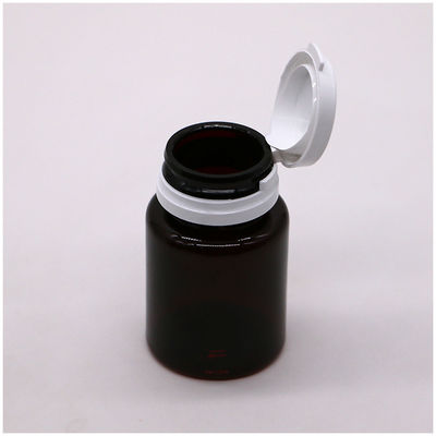 Benutzerdefinierte Farbe 50 ml Amber PET Pille Kapsel Fischölflasche mit abreißbarer Kappe/ Schraubkappe