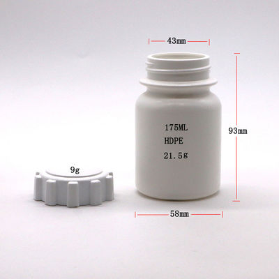 Medizin Feststofftablette Kapsel Aufbewahrung 175 ml PE Plastikflasche mit Getriebeabdeckung