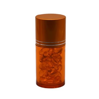 Nachfüllbare 60 ml PET-Pille Kapsel Fischölflasche mit Gold Silber Aluminium Schraubkappe