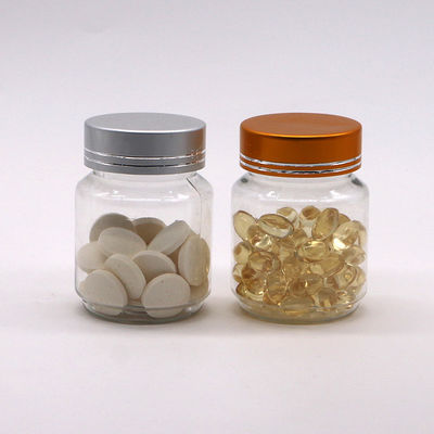 70 ml PET-Präparate für Nahrungsmittel, Feinstoffkapseln, Pillenflasche mit Gold-Silberkappe Exporteur