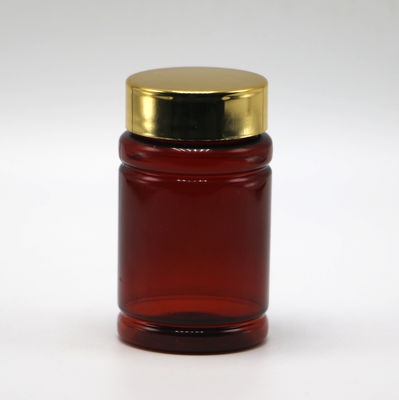 80 ml PET-Pillen Medizinflasche mit individueller Farbe und Gold-Silber-Beschichtung Kappen