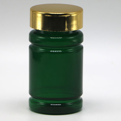 80 ml PET-Pillen Medizinflasche mit individueller Farbe und Gold-Silber-Beschichtung Kappen
