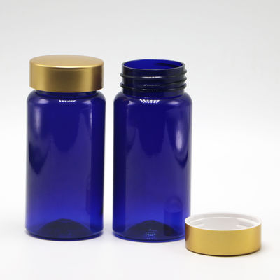 100 ml PET-Präparate Farbe Steril Wiederauffüllbare Medizin Plastikflasche Für Pillen Tabletten Kapsel Mit Goldbeschichtung Kappe