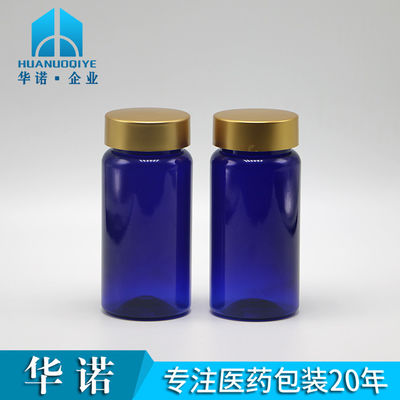 100 ml PET-Präparate Farbe Steril Wiederauffüllbare Medizin Plastikflasche Für Pillen Tabletten Kapsel Mit Goldbeschichtung Kappe