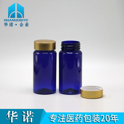 100 ml PET-Präparate Farbe Steril Wiederauffüllbare Medizin Plastikflasche Für Pillen Tabletten Kapsel Mit Goldbeschichtung Kappe