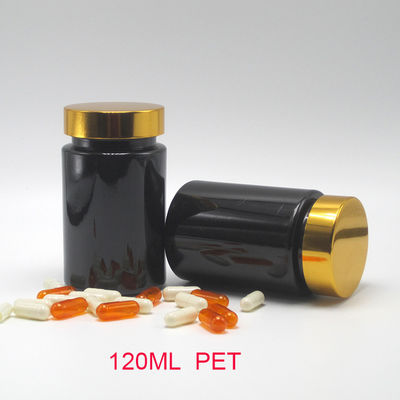 Basismaterial PET 120 ml schwarze Plastikflasche für die Ergänzung Pille Kapsel Medizin
