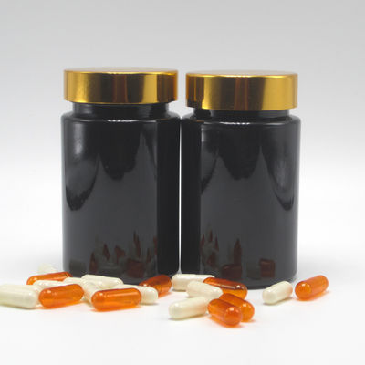 Basismaterial PET 120 ml schwarze Plastikflasche für die Ergänzung Pille Kapsel Medizin
