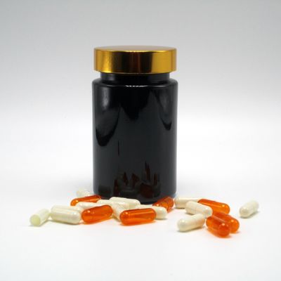 Basismaterial PET 120 ml schwarze Plastikflasche für die Ergänzung Pille Kapsel Medizin