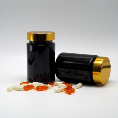Basismaterial PET 120 ml schwarze Plastikflasche für die Ergänzung Pille Kapsel Medizin
