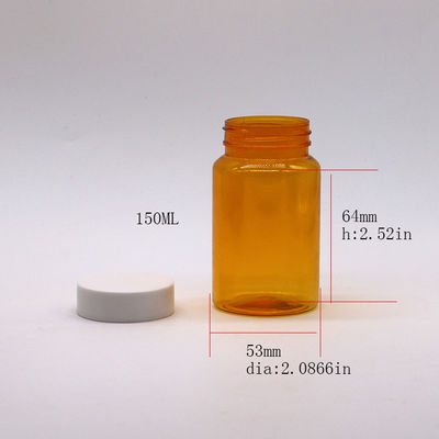 Kostenlose Proben 150ml/CC PET-Plastik-Orangeflasche für Medikamente Pille Ergänzung Flasche