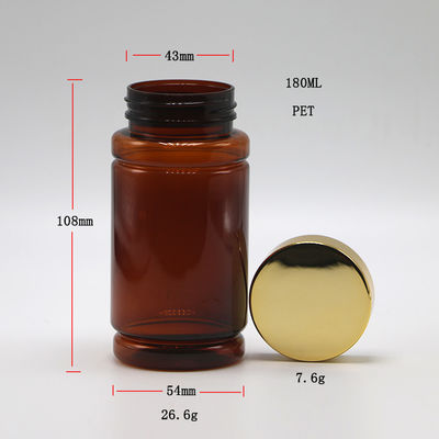 Kindersichere Deckel PET Bambusform Plastikflasche für Pillen Kapsel Tabletten Medizin Ergänzung
