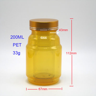 200 ml PET-Plastikgefäße Transparente angepasste Farbe für Lebensmittelbehälter