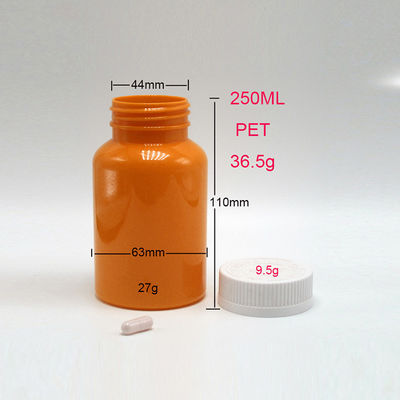 Verschiedene Farben 300 ml PET-Präparate leere medizinische Plastikflasche für Tabletten-Kapsel-Ergänzung