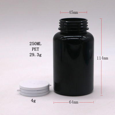 Anpassen Farbe PET 250ml Runde Plastikflasche für Medizin Kapselbehälter