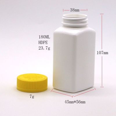 6OZ 180ml HDPE Quadratform Pille Tabletten Medizin Flasche für Medizin Ernährung