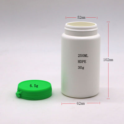 250 ml runde HDPE-Plastikflasche für Kapsel-Ergänzungsmittel