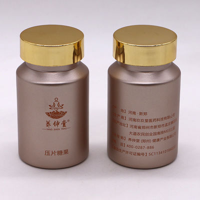 Pille/Kapsel/Tablette/Pulver PET-Frostflasche aus Kunststoff mit Gold/Silberkappe