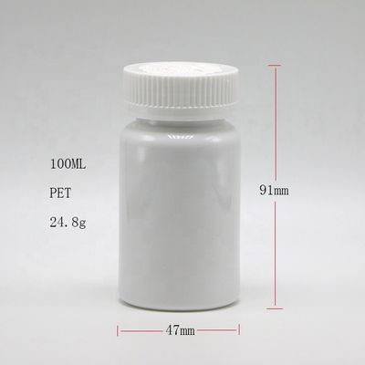 100 ml/3,4 oz Rundform maßgeschneiderte Plastik-PET-Kapsel-Pillenflasche zur Aufbewahrung von Medikamenten